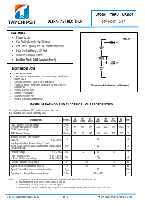 UF2005 Datasheet PDF Shenzhen Taychipst Electronic Co., Ltd