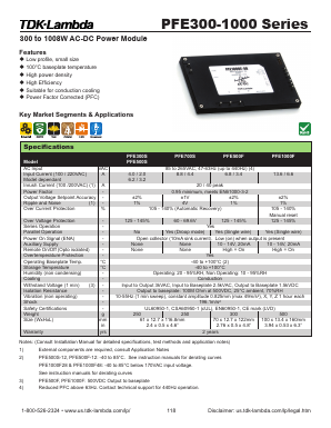 PFE500S-28 Datasheet PDF TDK Corporation