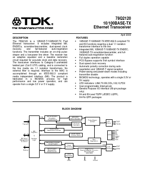 78Q2120 Datasheet PDF TDK Corporation