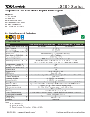 LS200-15L Datasheet PDF TDK Corporation