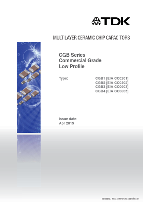 CGB2A3X5R0G105M033BB Datasheet PDF TDK Corporation