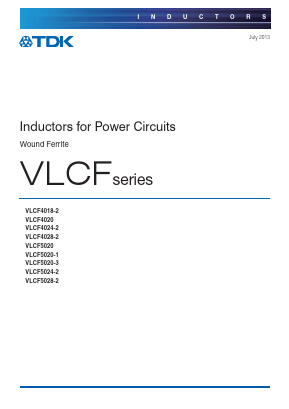 VLCF4018-2 Datasheet PDF TDK Corporation