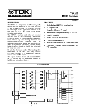 78A207 Datasheet PDF TDK Corporation