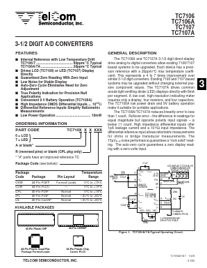 TC7106ARCLW Datasheet PDF TelCom Semiconductor, Inc