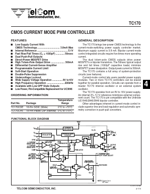 TC170CPE Datasheet PDF TelCom Semiconductor, Inc