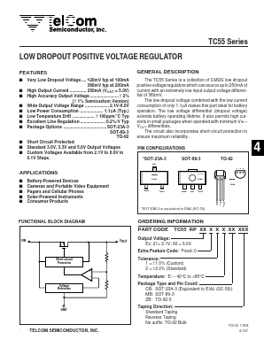 TC55RP6001EZB Datasheet PDF TelCom Semiconductor, Inc