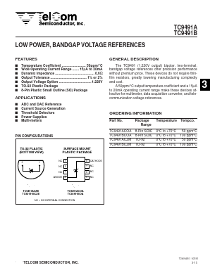 TC9491ACOA Datasheet PDF TelCom Semiconductor, Inc