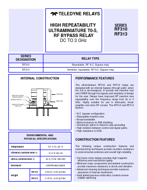 RF313-12 Datasheet PDF Teledyne Technologies Incorporated