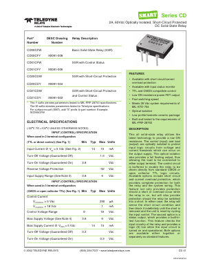 CD01CFW Datasheet PDF Teledyne Technologies Incorporated