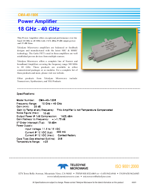 CMA-40-1806 Datasheet PDF Teledyne Technologies Incorporated