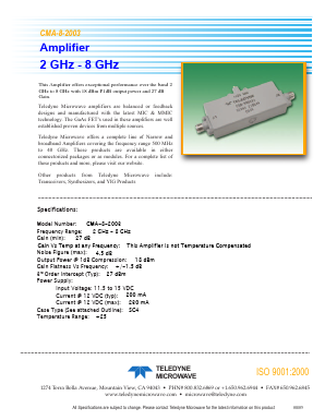 CMA-8-2003 Datasheet PDF Teledyne Technologies Incorporated