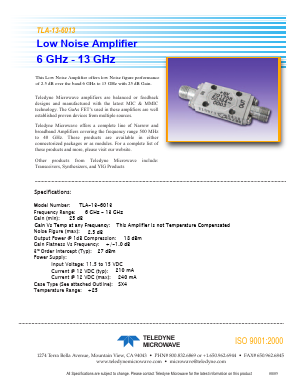 TLA-13-6013 Datasheet PDF Teledyne Technologies Incorporated