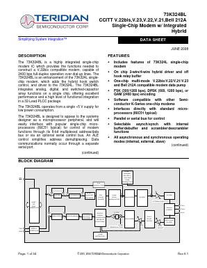 73K324BL-IH Datasheet PDF Teridian Semiconductor Corporation