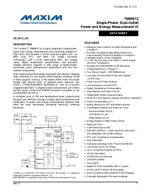 78M6612-IM/F Datasheet PDF Teridian Semiconductor Corporation