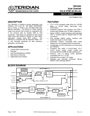 78P2352-IELR/F Datasheet PDF Teridian Semiconductor Corporation