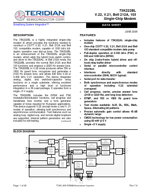 73K222BL Datasheet PDF Teridian Semiconductor Corporation