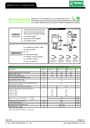 MBRS20H100CT Datasheet PDF Thinki Semiconductor Co., Ltd.
