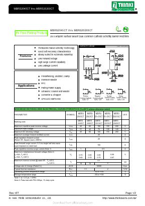 MBRS20100CT Datasheet PDF Thinki Semiconductor Co., Ltd.