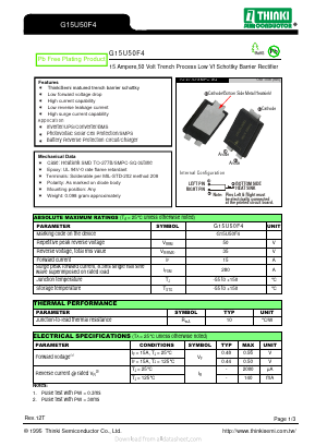 G15U50F4 Datasheet PDF Thinki Semiconductor Co., Ltd.