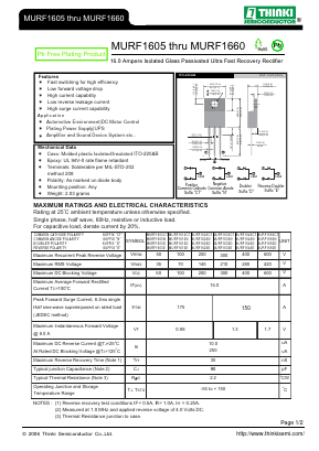 MURF1620E Datasheet PDF Thinki Semiconductor Co., Ltd.