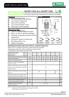 MURF1030N Datasheet PDF Thinki Semiconductor Co., Ltd.