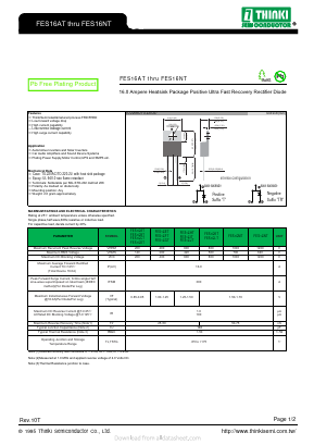 FES16FT Datasheet PDF Thinki Semiconductor Co., Ltd.