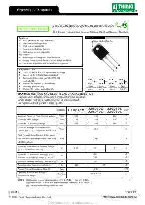 U20D20C Datasheet PDF Thinki Semiconductor Co., Ltd.