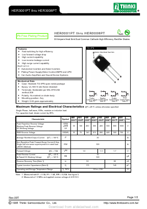 HER3001PT Datasheet PDF Thinki Semiconductor Co., Ltd.