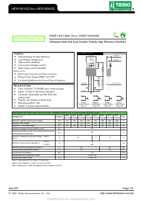 HER1006GD Datasheet PDF Thinki Semiconductor Co., Ltd.