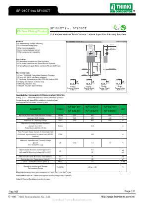 SF101CT Datasheet PDF Thinki Semiconductor Co., Ltd.