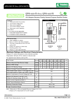 GPA1601R Datasheet PDF Thinki Semiconductor Co., Ltd.