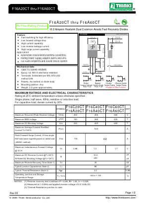F16A20CT Datasheet PDF Thinki Semiconductor Co., Ltd.