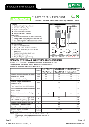 F12C20CT Datasheet PDF Thinki Semiconductor Co., Ltd.