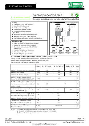 F16C20S Datasheet PDF Thinki Semiconductor Co., Ltd.