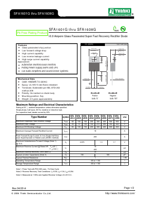 SFA1608G Datasheet PDF Thinki Semiconductor Co., Ltd.