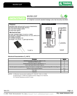 MUR8120F Datasheet PDF Thinki Semiconductor Co., Ltd.