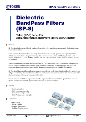 BP34R2315S30A Datasheet PDF Token Electronics Industry Co., Ltd.