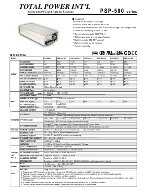 PSP-500-5 Datasheet PDF Total Power International