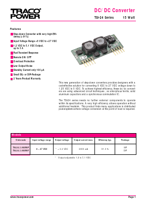 TSI-24-5.0S3R0P Datasheet PDF TRACO Electronic AG