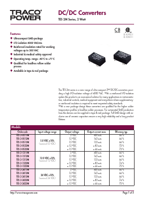 TES2-2413M Datasheet PDF TRACO Electronic AG