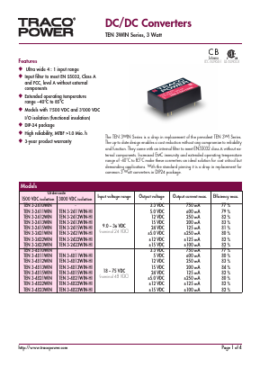 TEN3-2410WIN Datasheet PDF TRACO Electronic AG