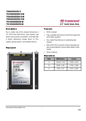 TS32GSSD25S-S Datasheet PDF Transcend Information. Inc.