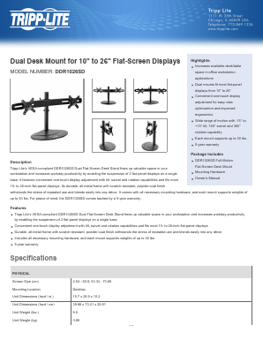 DDR1026SD Datasheet PDF Tripp Lite. All Rights Reserved
