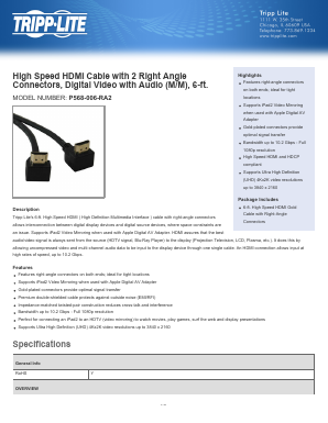 P568006RA2 Datasheet PDF Tripp Lite. All Rights Reserved