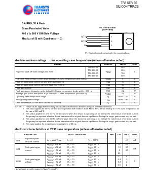 TR8-800-70 Datasheet PDF Transys Electronics Limited