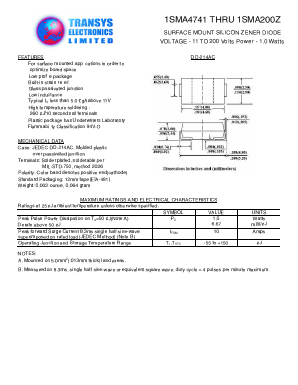 1SMA140Z Datasheet PDF Transys Electronics Limited