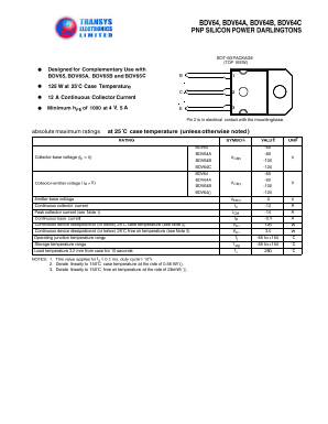 BDV64 Datasheet PDF Transys Electronics Limited