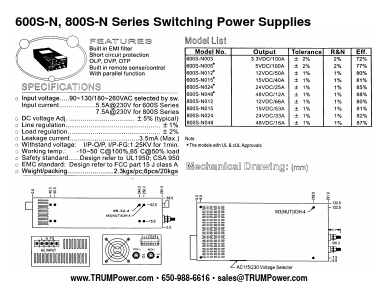 600S-N048 Datasheet PDF Tumbler Technologies + TRUMPower