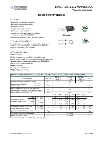 TSF20H150C-S Datasheet PDF TSC Corporation