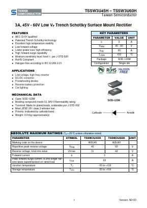 TSSW3U45H Datasheet PDF TSC Corporation